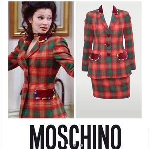 Red & green Moschino Cheap and Chic holiday blazer